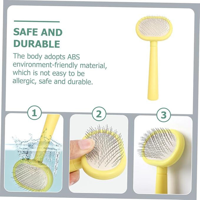 BESPORTBLE Long-handled Cat Grooming Comb for Dogs and Cats Ergonomic Pet Hair Cleaning Tool for Types Lightweight and Portable Pet Hair Remover