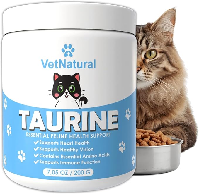 KittySupps Taurine Supplement for Cats – 99.99% Pure Taurine Powder – Supports Daily Nutrition & Overall Wellness – Easy to Mix in Food, Includes Measuring Spoon