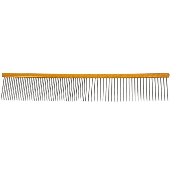ERINGOGO Pet Grooming Comb for Dogs and Cats, Sturdy Lightweight Aluminum Dematting Hair Comb, Gold Compact Reusable Detangling Tool for Puppy and Adult Pet Hair Care