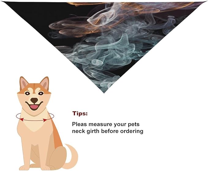 Dog Bandana Spring Pet Scarf Adjustable Triangle Psychedelic Smoke Printing Dog Bib Washable Polyester Puppy Bandana for Small Medium Large Dogs Cat Birthday Party Supplies
