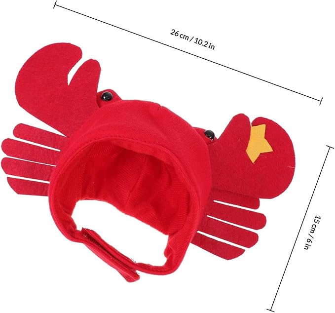 SOLUSTRE Dog Cosplay Hat Crab Shaped Pet Costume Headwear Decorative Headband for Dogs and Puppies Party Playing Supplies