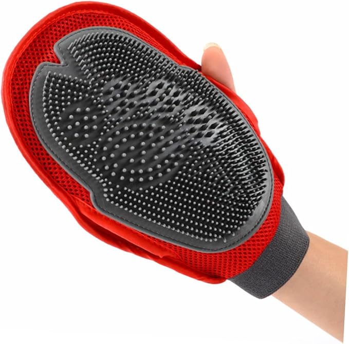 Yardwe Dog and Cat Deshedding Brush Glove Pet Hair Brush Gentle Grooming Glove Massage Function for Long Hair