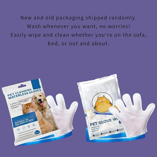 Odor-Removing Pet Grooming Gloves, Odor-Removing Pet Grooming Gloves, Nourishing Waterless Portable Grooming Tool, Refreshing and Water-Free, For Cats and Dogs