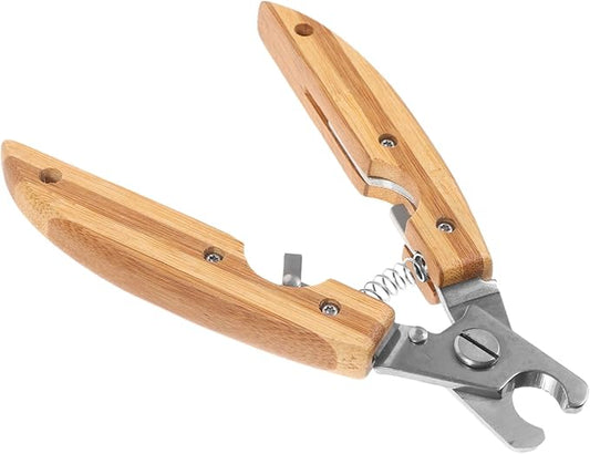BESPORTBLE Ergonomic Stainless Steel PET Nail Clipper for Dogs and Cats Compact 6-Inch Design for Grooming for Home Use Sturdy Wooden Handle
