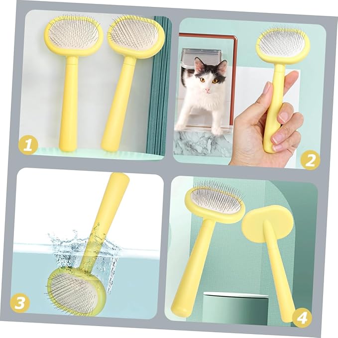 Generic Long Handle Cat Grooming Comb Pet Hair Brush for Shedding Dog Brush Teasing Comb