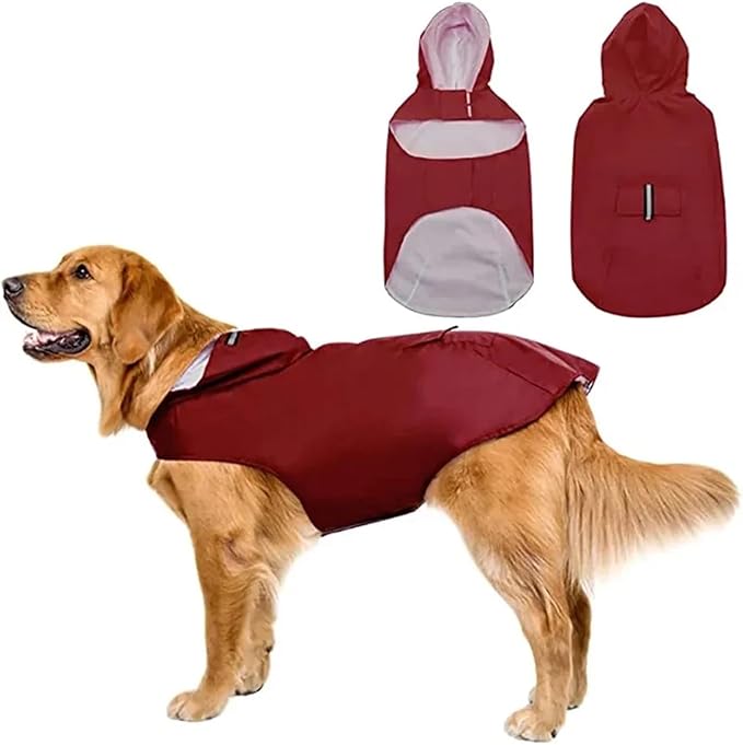 Dogs Waterproof Clothes Pet Raincoat with Reflective Strip Cat Hooded Jacket Raincoat Pet Outdoor Supplies(5X-Large)