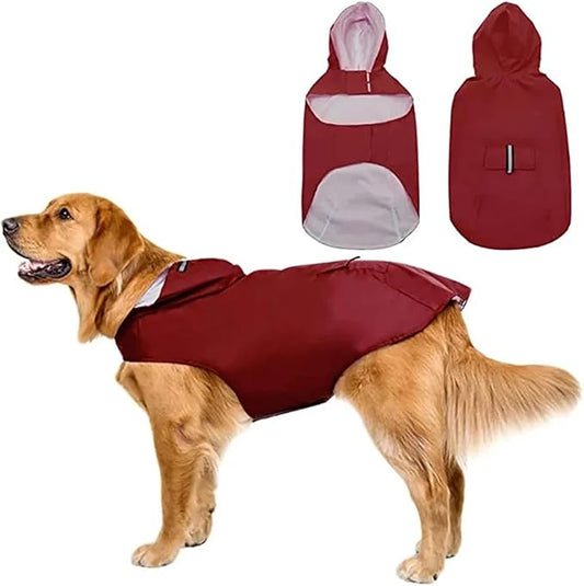Dogs Waterproof Clothes Pet Raincoat with Reflective Strip Cat Hooded Jacket Raincoat Pet Outdoor Supplies(X-Large)