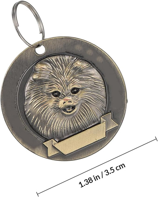 3pcs Vintage Zinc Alloy Pet Id Tags Dog Name Charms for Pomeranian with Engraved Dog Supply Collar Accessories