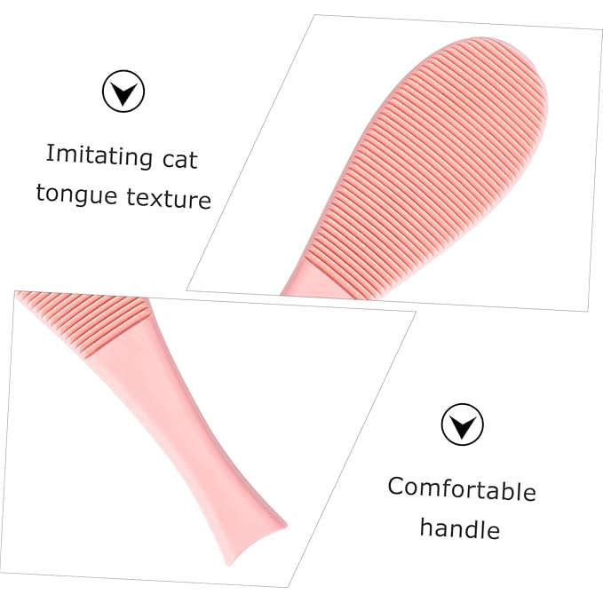 Kisangel 2Pcs Cat Massage Comb Lightweight Cat Grooming Brushes with Tongue Texture Durable Slicker Brush for Shedding and Dandruff Removal for Home