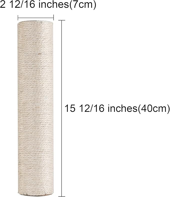 Dimaka Cat Scratching Post Replacement Pole, Cardboard and Sisal, 15.7in, 40cm