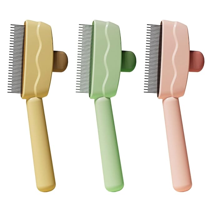 Cat Deshedding Brush with Massage Function ABS Cat Grooming Tool for Shedding Control and Coat Care