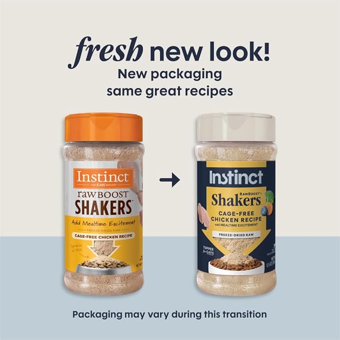 Instinct Raw Boost Shakers, Freeze-Dried Powder, Cat Food Topper - Chicken, 5.5 oz. Bottle