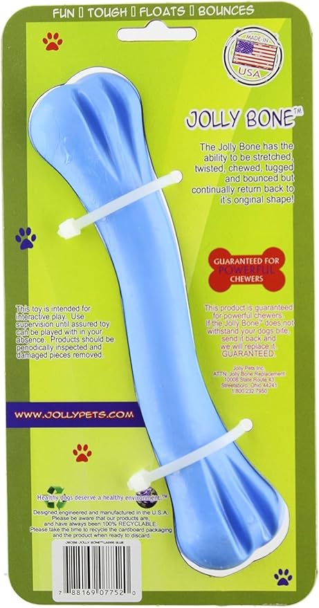 Jolly Pets 3 Pack of Jolly Bones, Blue, Large 8-Inch