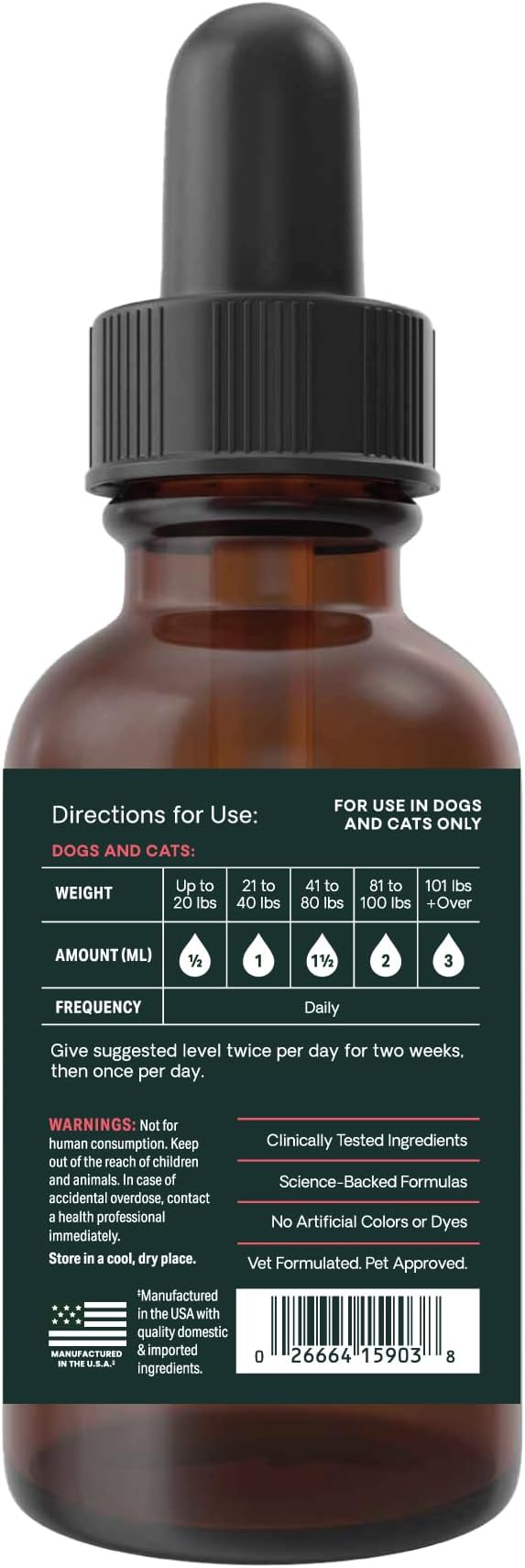 VetriScience Immunity Health Easy-Dose Liquid, Vetri DMG Immune Support Supplement for Cats and Dogs, Hypoallergenic, Support Performance, Stamina, Immune Response, DMG (Dimethylglycine), 30 ml