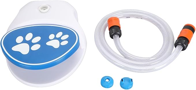 Zunate Activated Dog Water Fountain, Outdoor Step On Pet Sprinkler Drinking Feeder with Hose for Hydration and Easy Access to Clean Water Supply