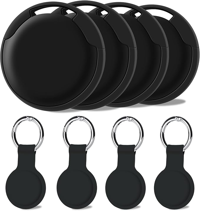 Air Tracker Tags-4Pack, Smart Bluetooth Tracker Tag, Works with Apple Find My APP (iOS Only), Keys Finder and Item Locator for Luggage, Backpack, Suitcase, Pets and more, Waterproof Tracking Tag