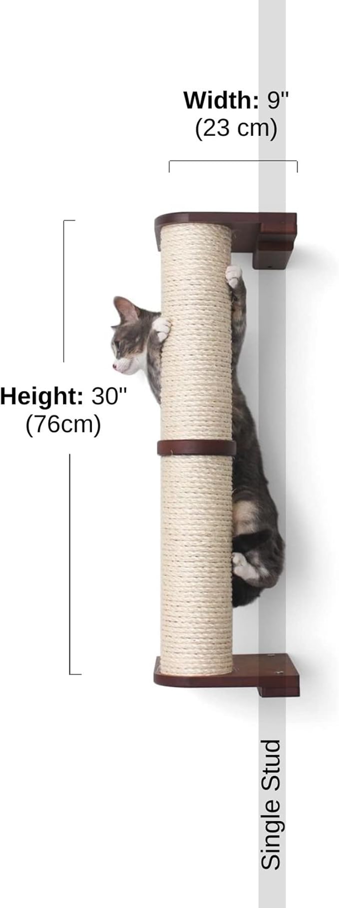 Catastrophic Creations Cat Scratching Post – 2-Tier Cat Wall Scratcher - Bamboo and Sisal Cat Scratcher Post – Durable Cat Scratching Posts for Indoor Cats – Modern Cat Furniture