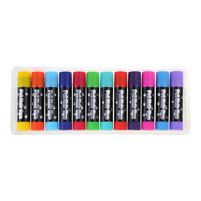 12 Color Pet Hair Dye Chalk Safe and Fun For, Halloween, Party Pet Hair Coloring For, Halloween Grooming Supplies