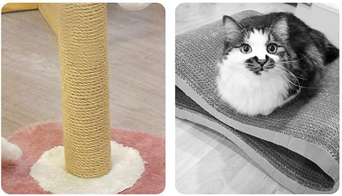 Cat Scratching Post Sisal Rope Scratcher Kitty Scratch Pole Protecting Your Furniture Kitten Cat Post Interactive Toy for Small Cats Indoor (Post Only 39cm)