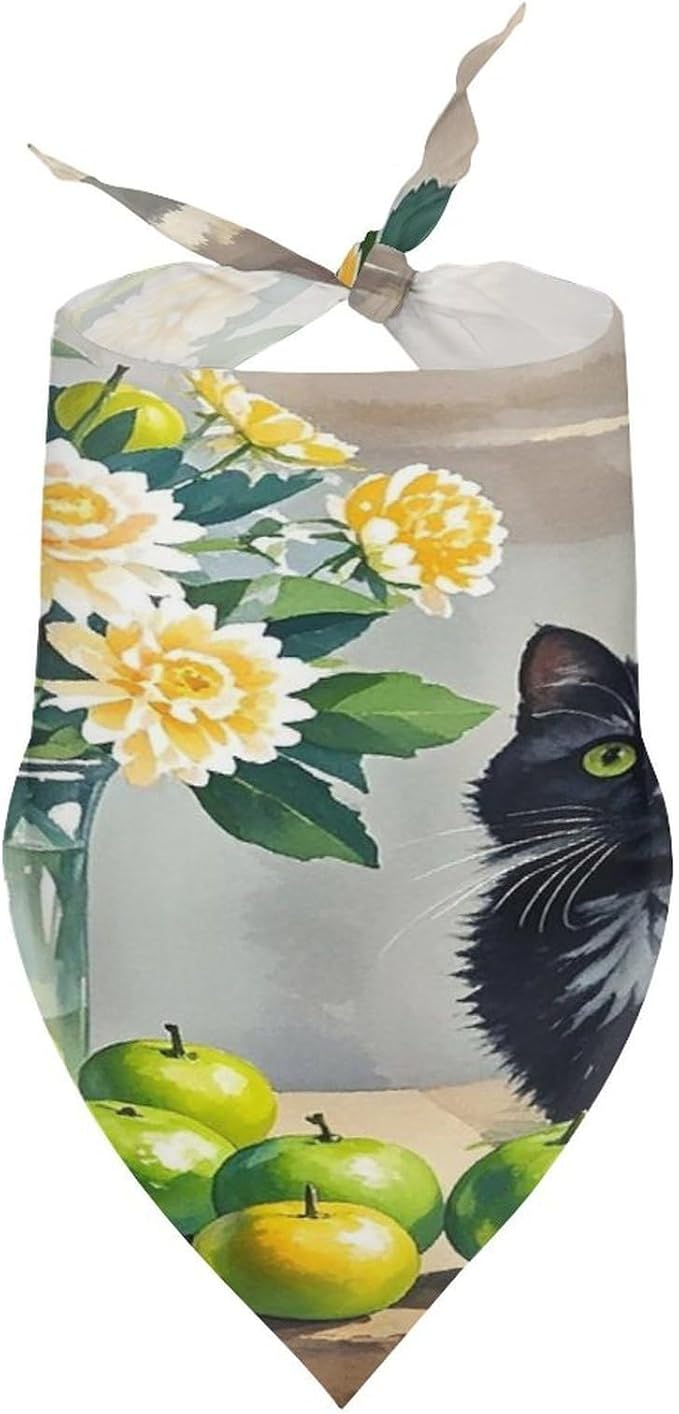 Dog Bandana Spring Pet Scarf Adjustable Triangle Family Cat Printing Dog Bib Washable Polyester Puppy Bandana for Small Medium Large Dogs Cat Birthday Party Supplies