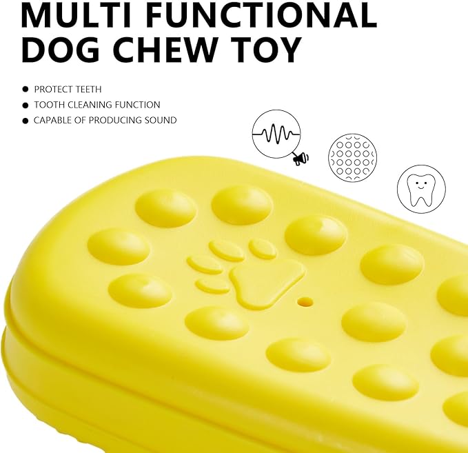 MECOOL Dog Toy 2PCS Unbreakable Slippers Squeaky Dog Toys for Teehing Chewing Size for Medium and Samll Breeds,Yellow and Purple