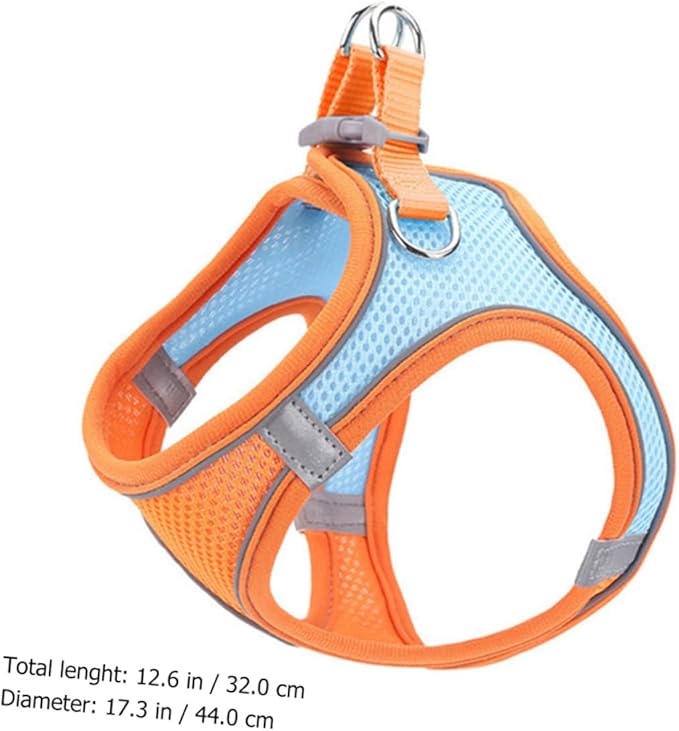 Toyvian Dog Vest Leash and Cat Harness Reflective Breathable Mesh Step-in Vest Harness M Size for Walking Puppies and Cats Outdoor Pet Supply