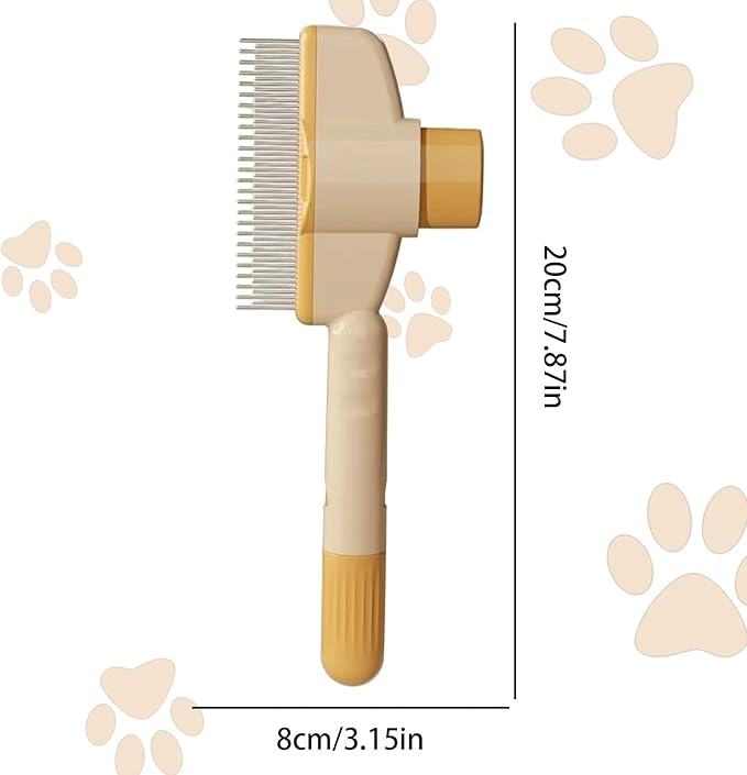 Cat Brush,with Release Button Grooming Comb - Long Hair Cat Brush Dematting Comb,for Long Short Puppy Kitten Pet Undercoat Indoor Home Travel Bath Massage