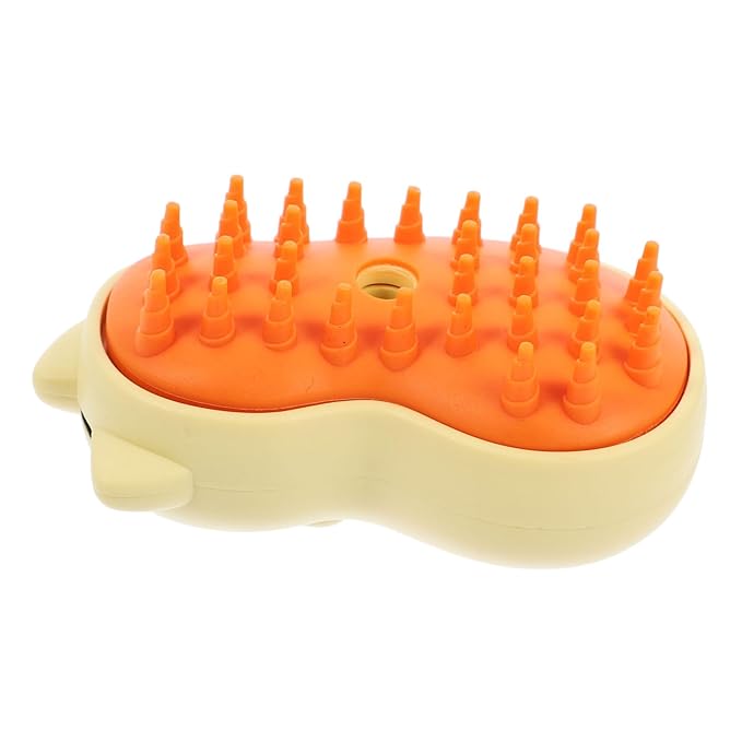 Milisten Rechargeable Cat Steam Brush 3-in-1 Cat Grooming Brush for Shedding Detangling Bathing with Ergonomic Handle and Quick Release Button