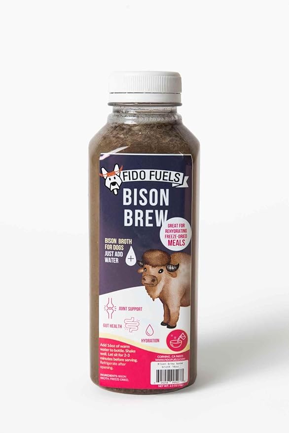 Bison Brew Freeze Dried Bone Broth - 16oz Bottle with 2.5oz Bone Broth Product
