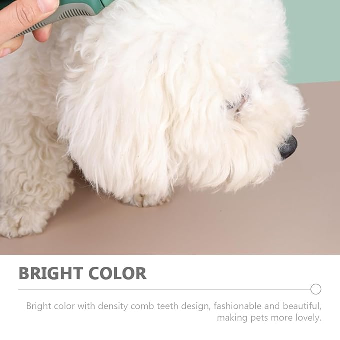 Luxshiny Pet Grooming Comb for Cats and Dogs with 78 Fine Metal Teeth, Olive Green Flea Removal and Shedding Comb for Detangling and Undercoat Grooming, Portable Reusable Kitten and Dog