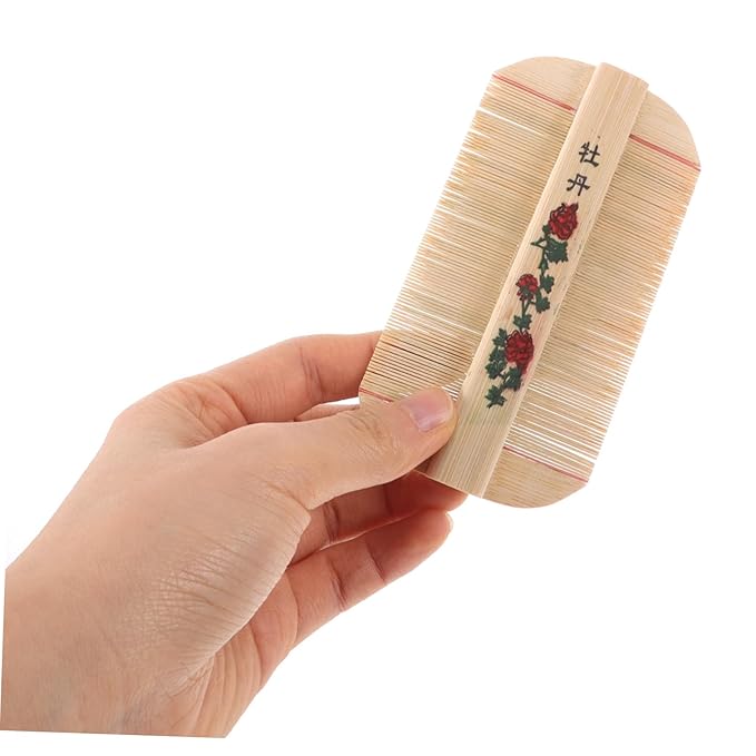 2pcs Fine Tooth Bamboo Comb for Dog and Cat Grooming Double-sided Dandruff Removal Tool for Boy Girl and Pets Boy Girl-friendly Design Portable and Easy to Store