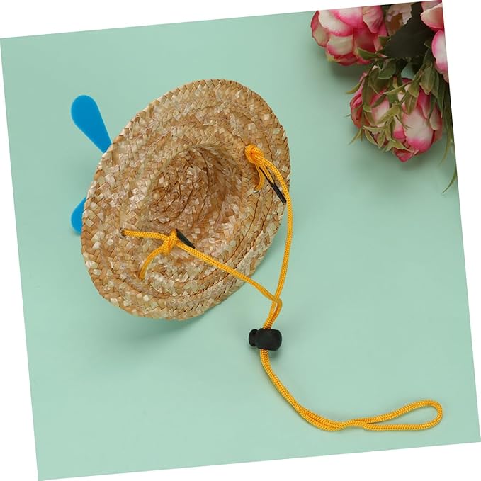 Pet Straw Hat with Propeller, Woven Straw Knitted Cap, Large Size Photo Props for Dogs, Funny Decorative Pet Supplies for Home and Outdoor Use