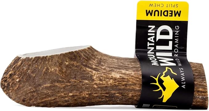 Split Antler Dog Chew, Mineral-Rich Antlers for Dogs, No Mess, No Odor, Long Lasting for Aggressive Chewers, for Small and Medium Dogs (Medium)