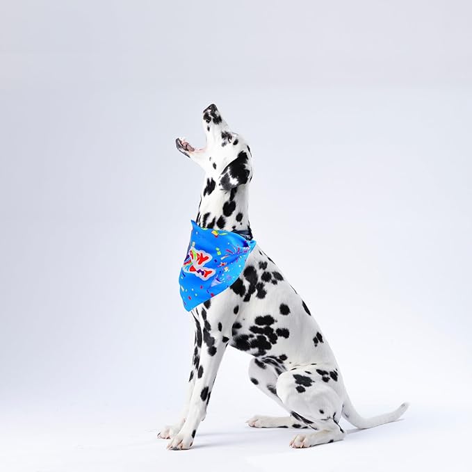 Beaupretty 2pcs Birthday Dog Bandanas Triangle Scarves with Ribbon Design, Soft Cotton Puppy Bibs for Pet Supplies, Adjustable Neckwear for Puppy Birthday Party and Daily Use