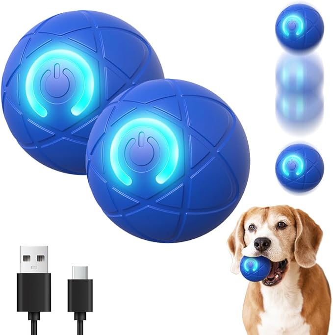 2025 New Dog Ball for Large Dogs, 2PCS Interactive Dog Ball Toy Vibrating Balls, Smart Shaking Pet Bounce Electric Balls Automatic Moving Pet Toy for All Dogs (#A1)