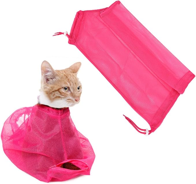 SUPVOX Multi-Functional Cat Grooming Bag Pet Bathing Bag Fixed Sticker for Safe Use Breathable for Cats Kittens