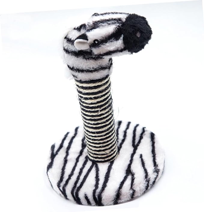 Artibetter 2pcs Decorative Cat Scratching Post Set with Elephant and Zebra Patterns Small Size Reusable Cat Climber for Indoor and Kittens