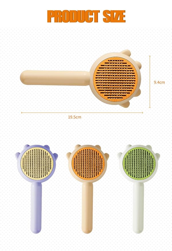 Cat Grooming Brush,Self Cleaning Slicker Brushes for Dogs Cats Pet,Grooming Brush Tool Removes Loose Undercoat Mats Short or Long Pet Tangled Hair (Green)