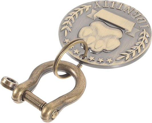 Pet Id Tag for Dogs and Cats, Round Engraved Anti-Lost Pendant, Sturdy Metal Name Tag, Backside, Suitable for Collars in Pet Supplies