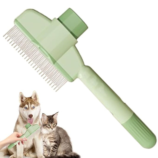 Pet Knotting Comb for Dogs, Cat Grooming Comb for Hair Knots, Puppy Grooming Combs, Pet Hair Remover Combs, Flea Cleaning Brush with Button Function