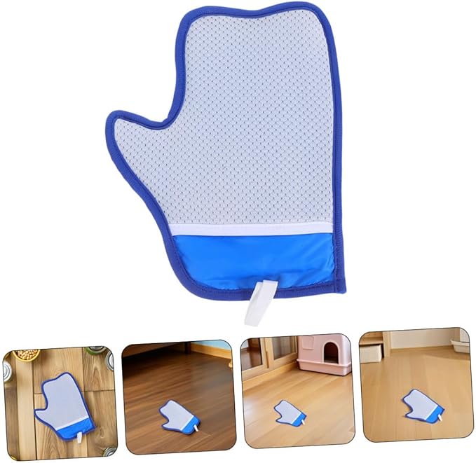 2pcs Double-Sided Electrostatic Pet Hair Remover Gloves Reusable Grooming Mitts for Dogs Cats Comfortable Fit Hair Cleaning Furniture Couch Carpet Car Versatile Home Use