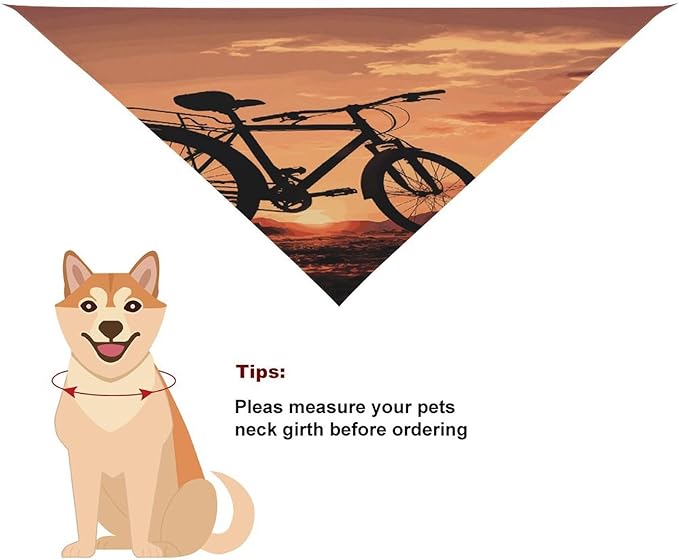 Dog Bandana Spring Pet Scarf Adjustable Triangle Road Bicycle Printing Dog Bib Washable Polyester Puppy Bandana for Small Medium Large Dogs Cat Birthday Party Supplies