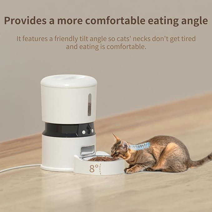 Automatic Cat Feeders with 2 Cameras and App, 4L 1080P HD Timed Pet Feeder Smart Dog Food Dispenser 2-Way Audio for Cats/Small Dogs, Cat Food Dispenser with Night Vision/Motion Alerts, WiFi 2.4G/5G