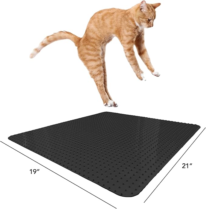 RESILIA Furniture Protector Pet Deterrent Tiles - Pet-Free Training Mat, for Cats, Dogs, Rabbits, Indoor and Outdoor Use, Black, 21 Inches x 19 Inches, 8 Pack