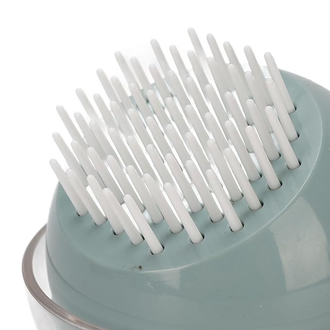 Pet Massage Brush, Comfortable Grip and Efficient Design Gentle Remove Loose Hair Pet Grooming Cleanup Comb for Short Haired Dogs and Cats(Gray) (Green)