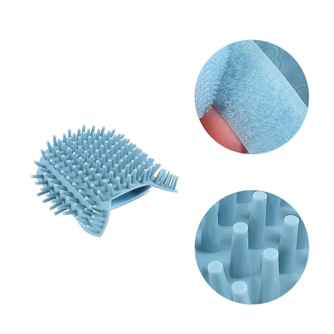 BESPORTBLE Cat Grooming Wall Brush and Silicone Pet Massage Comb, Self-scratching Corner Scratcher for Cats, Light Green Small Size, Wet and Dry Use to Remove Loose Hair
