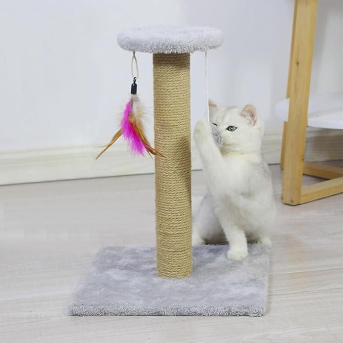 Cat Scratching Post Sisal Rope Scratcher Kitty Scratch Pole Protecting Your Furniture Kitten Cat Post Interactive Toy for Small Cats Indoor (Post Only 39cm)