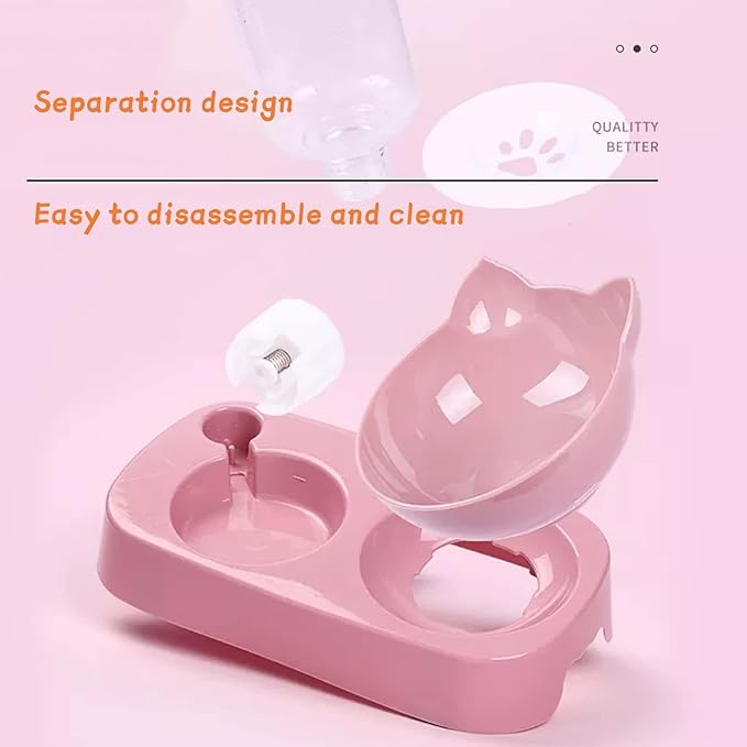 Cat Bowl, Automatic Drinking Water, Anti Slip Pad Design for Anti Tipping Water and Food, Suitable for Cats/Dogs, Blue/Green/Pink, 11.02 * 11.81 * 6.49 Inches. (Green)
