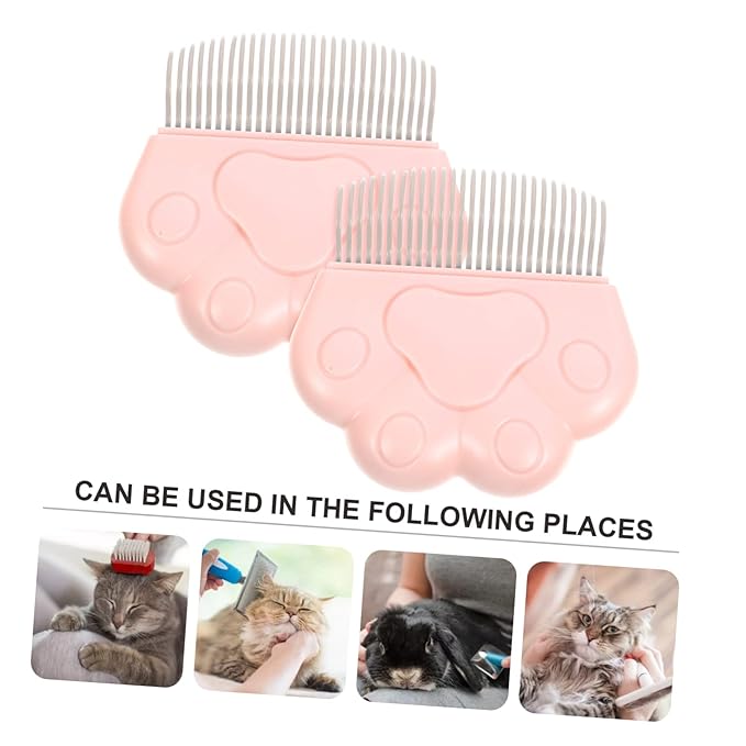 SUPVOX 2pcs Cat Grooming Combs for Removal Bristle Design Lightweight Portable for Cats Dogs