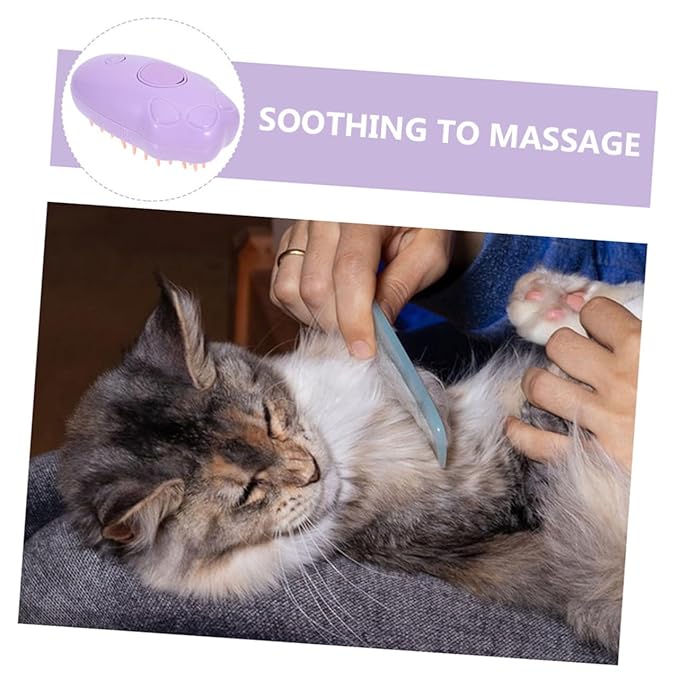 SUPVOX 2pcs Pet Hair Steaming Brush Multi-function Cat Dog Bathing Tool Portable Massage Brush for Gentle Grooming and Spa